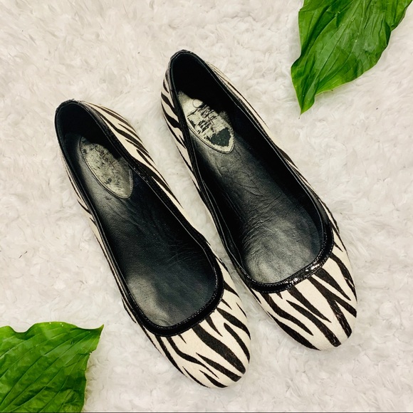 zebra print ballet flats